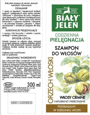 Biały Jeleń, szampon do włosów ciemnych naturalnych i farbowanych, 300ml