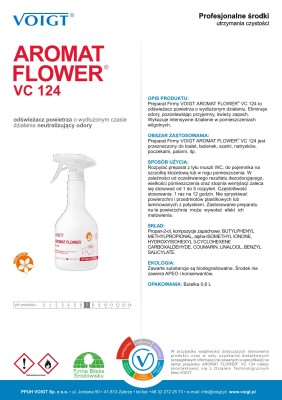 VC 124 Aromat Flower, odświeżacz powietrza o wydłużonym działaniu przeznaczony zarówno do toalet, łazienek 600ml