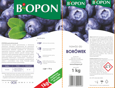 Biopon, nawóz granulowany do borówek, 1kg