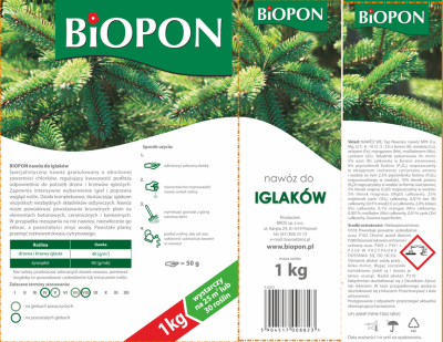 Biopon, nawóz granulowany do iglaków, 1kg