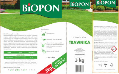 Biopon, nawóz granulowany do trawnika, 3kg