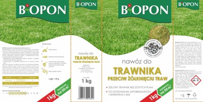 Biopon, nawóz granulowany do trawnika przeciw żółknięciu, 1kg