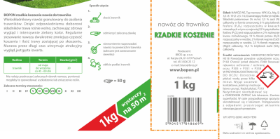 Biopon, nawóz granulowany do trawnika rzadkie koszenie, 1kg