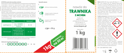 Biopon, nawóz granulowany do trawnika z mchem, 1kg