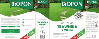 Biopon, nawóz granulowany do trawnika z mchem, 3kg