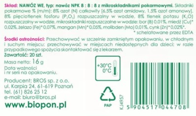 Biopon, pałeczki nawozowe do storczyków, 10 sztuk