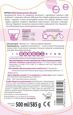 Biopon, nawóz w płynie do roślin zielonych przeciw chlorozie, 500ml