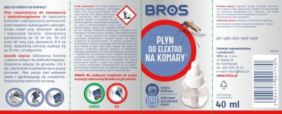 Bros Elektro płyn zapasowy do urządzenia elektrycznego przeciw komarom 60 nocy