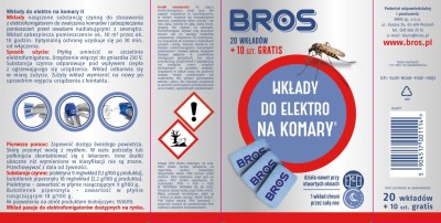 Bros Elektro wkładki zapasowe do urządzenia elektrycznego przeciw komarom 20 sztuk