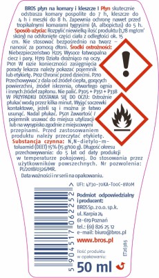 Bros płyn odstraszający komary i kleszcze 50ml