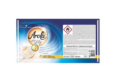 Arola, General Fresh, Freshmatic, Biała Lilia, samouwalniający odświeżacz powietrza, zapas, 250ml