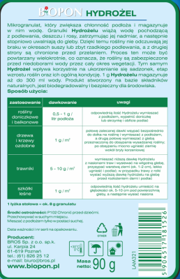 Biopon, Hydrożel, mikrogranulat, 90g