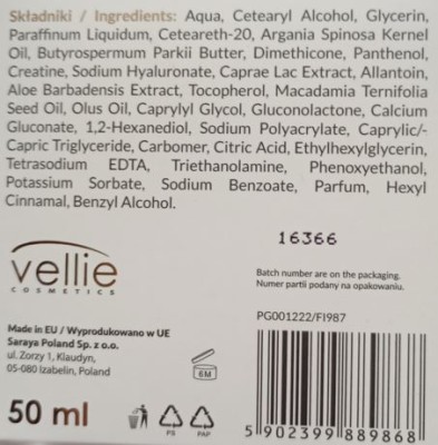 Vellie Kozie Mleko, krem do twarzy na dzień z kwasem hialuronowym, 50ml