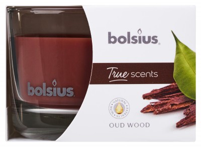 Bolsius True Scents, Drzewo Agarowe, świeca w szkle 63/90mm