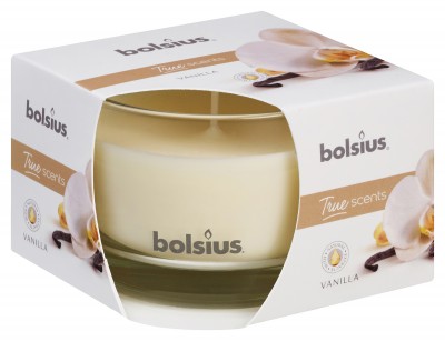 Bolsius True Scents, Wanilia, świeca w szkle 63/90mm