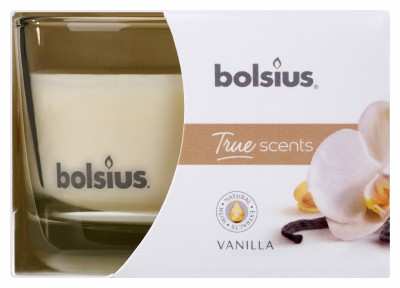 Bolsius True Scents, Wanilia, świeca w szkle 63/90mm