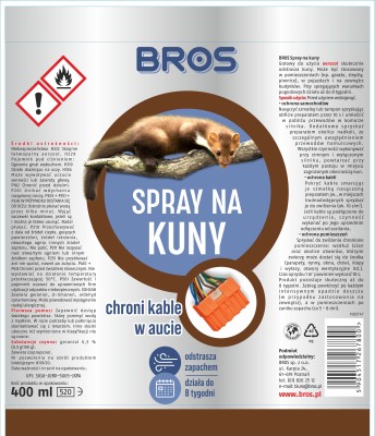 Bros odstraszający płyn na kuny w sprayu 400ml