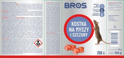 Bros kostki na myszy i szczury z zasuszonej trutki 250g