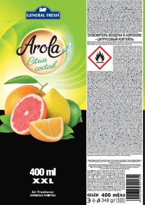 Arola General Fresh Cytrusowy Koktajl odświeżacz powietrza w aerozolu 400ml