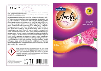 Arola General Fresh Electric Sunset Flowers Magnolia elektryczny odświeżacz powietrza z płynem 25ml