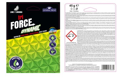 Tri Force Dynamic General Fresh Limonkowa barwiąca wodę kostka do toalety WC 45g