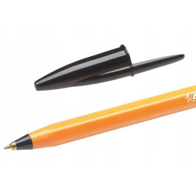 Bic Orange Original czarny długopis pudełko 20 sztuk 